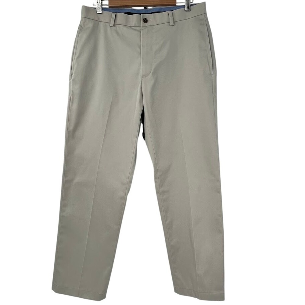 Brooks Brothers Clark Advantage Chino Pants Khaki Tan Mens 33x30* Stretch Cotton - Picture 2 of 9